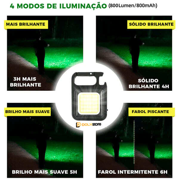 MIni LANTERNA CHAVEIRO Lumen Pro - Ultra potente, Multifunções, Recarregável, Emergência, solução na palma da sua mão