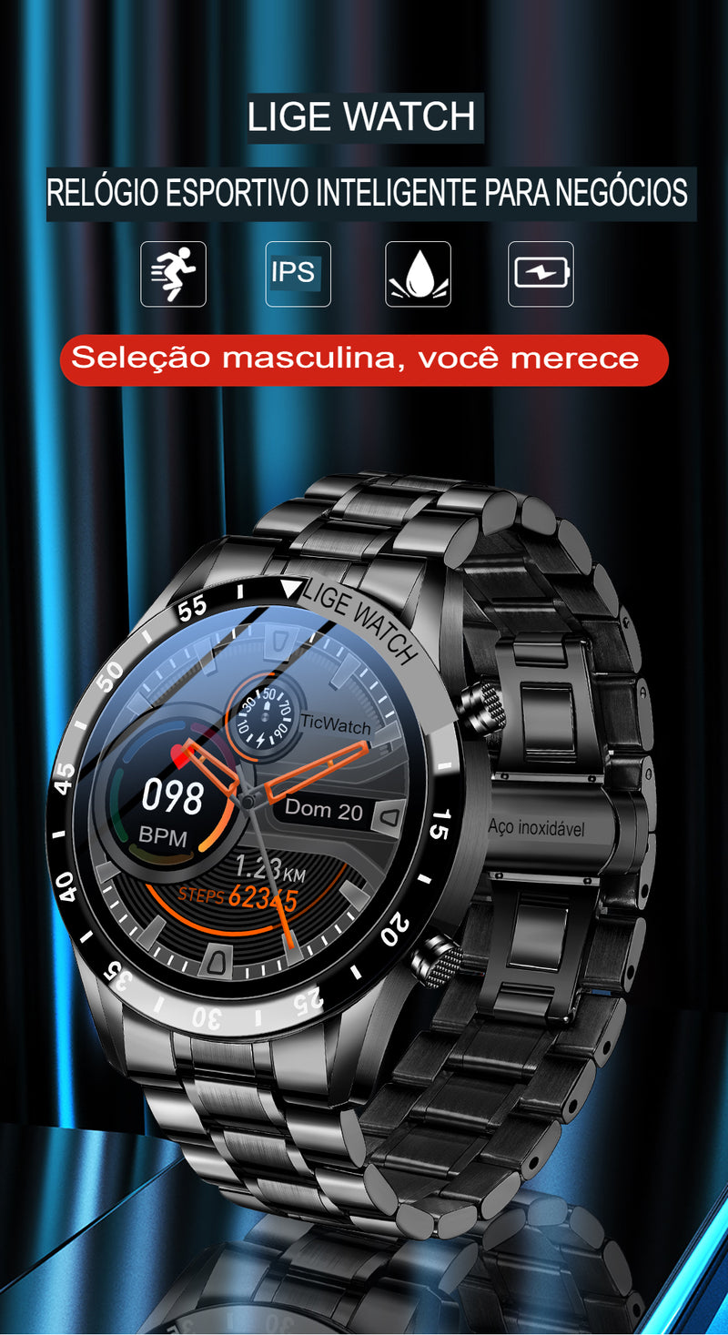 Smart Watch de Luxo Original | Inteligente | Sofisticado | + de 20 Funções | Pressão | Batimentos |Clima | Fitness