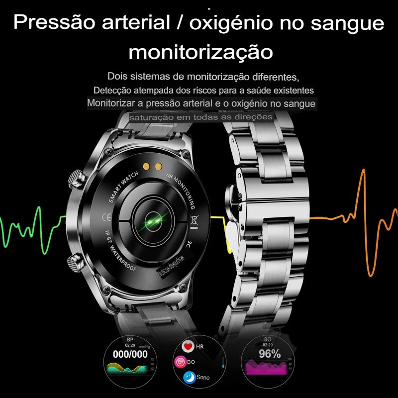 Smart Watch de Luxo Original | Inteligente | Sofisticado | + de 20 Funções | Pressão | Batimentos |Clima | Fitness