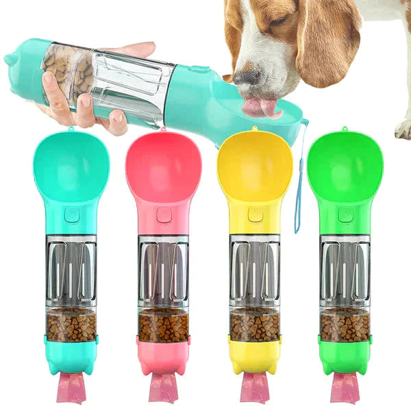 Garrafa Portátil para Pets 4 em 1 - Water Pet, Super útil para seu bichinho ficar bem  hidratado e alimentado