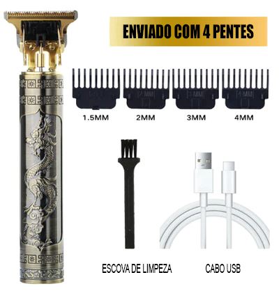 Máquina de Cortar Cabelo Elétrica 2023, Dragon 2.0 | Barbeiro Profissional | Cortes Precisos